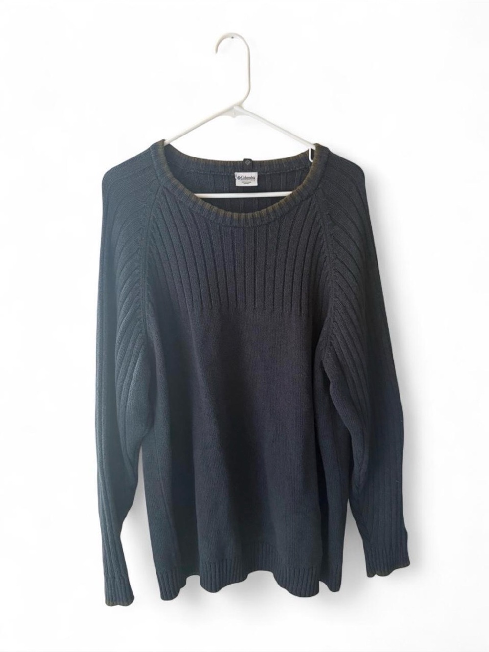 Columbia Men's Blue/GrayRibbed Crewneck Sweater